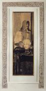 Fernand Khnopff White Black and Gold painting